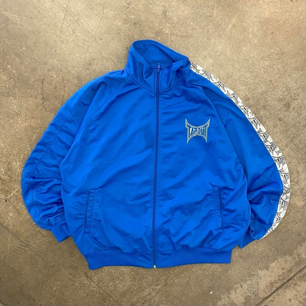 Vintage Y2K Tapout Blue Full Zip Up Skate Jacket Size XL